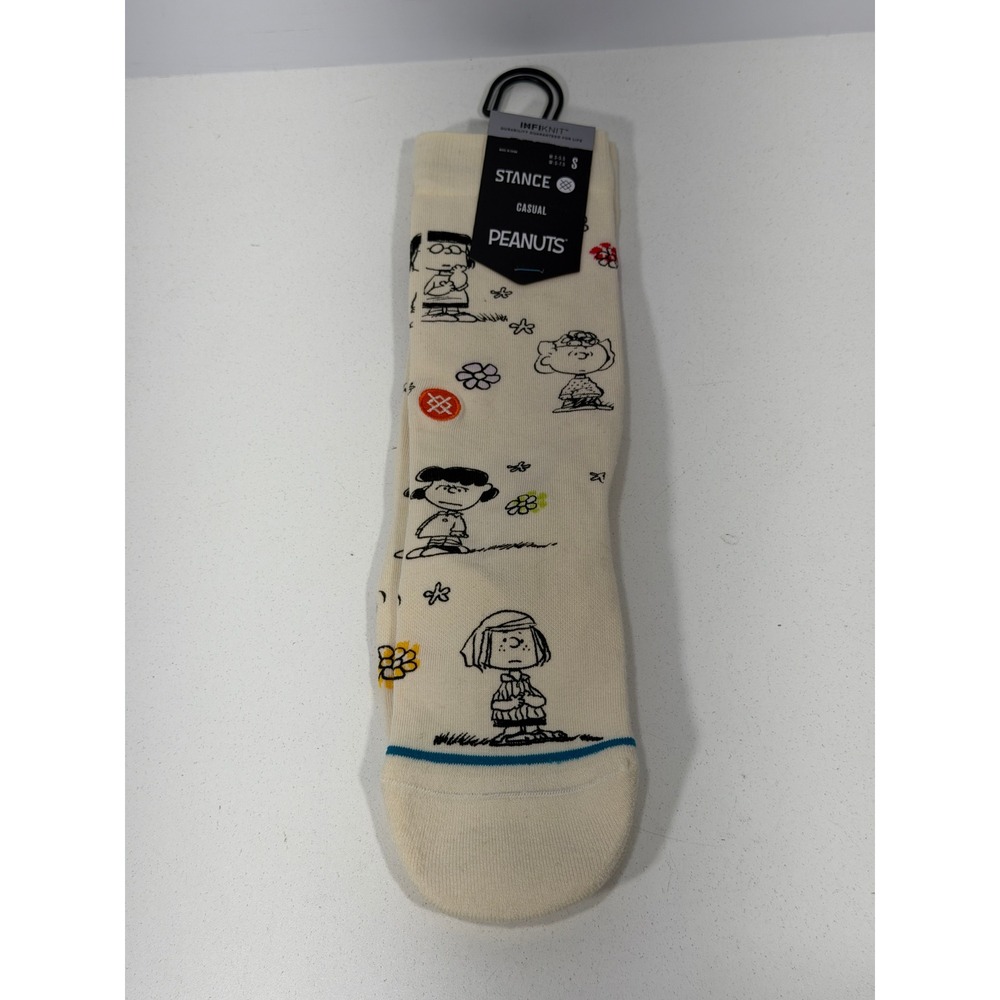 Stance Peanuts Girl Power Crew Socks Off White Infiknit Small A545D22GIR NEW